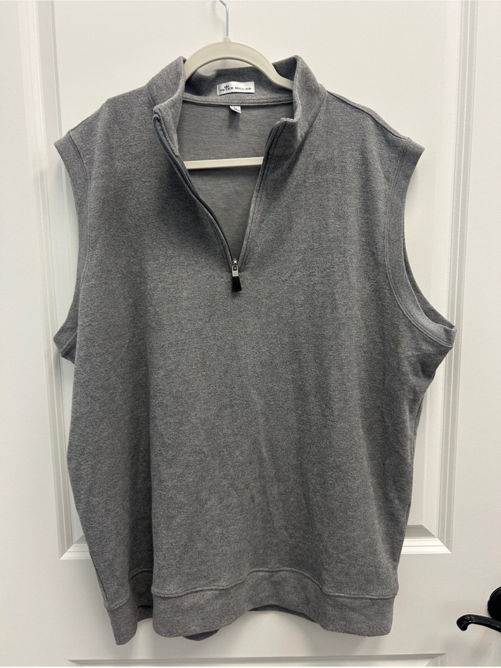 Peter Millar Gray Quarter Zip Sleeveless Golf Sweater Vest XL